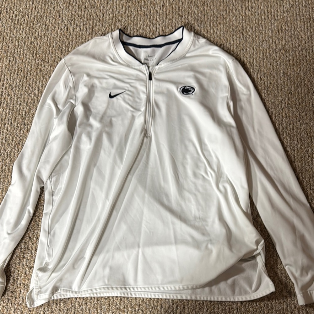 Nike White Long-Sleeve Penn State Quarter-Zip Top